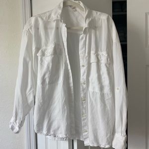 Aritzia babaton white button down shirt
